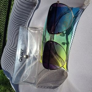 Quay Rainbow Gradient Aviator Sunglasses